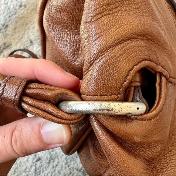 YSL Yves Saint Laurent Mamounia Sac Brown Leather Shoulder Pleated Hobo Bag - Picture 11 of 17